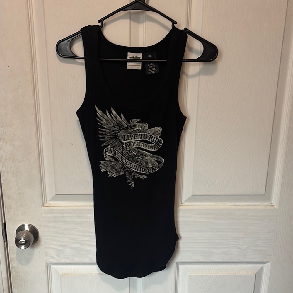 Harley-Davidson Black Tank Top with Silver Graphic